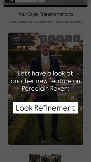 Another new feature this week: Look Refinement 🥳Change those details that aren’t quite right but keep everything else the same. Perfect for fine-tuning and social sharing. Works with buying guides too ☑️ Try it free at porcelainraven.com 🐦‍⬛🤍 #personalstyle #styletransformation #styleupgrade #fyp #aistyle