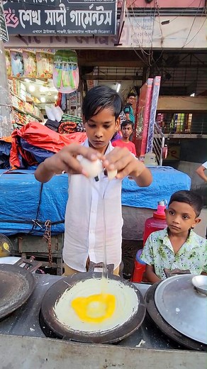 WOW😱Class five student selling Delicious Egg Chapti With Unlimited Vorta😱#reels #chapti #pitha #food #foodie #viralreelsシ #streetfood | Taste And Bite