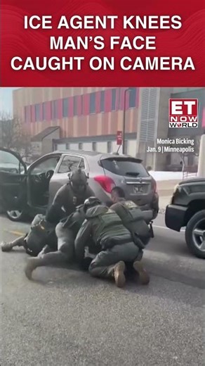 SHOCKING VIDEO: Federal Agent Knees Man While Pinned to Pavement | Minneapolis #shorts