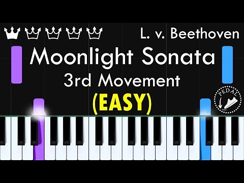 Beethoven - Moonlight Sonata 3rd Movement - Easy Piano
