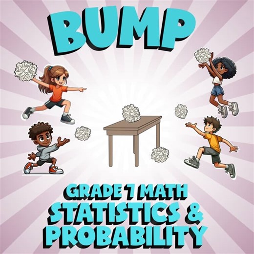 Statistics & Probability BUMP Math Game - No Prep Grade 7 Review