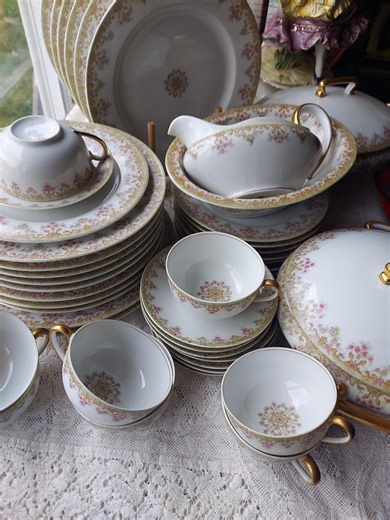 Limgoes France Dinnerware Set, Circa 1892-1919, T & V Manufacturer, Wedding Gift, Heirloom Collection - Etsy