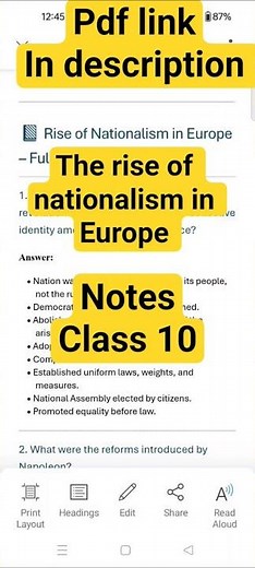🇪🇺 The Rise of Nationalism in Europe Notes | Class 10 History Chapter 1 #class10 #notes