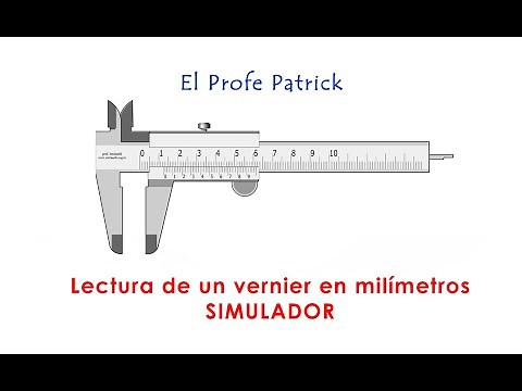 Reading a vernier caliper in millimeters with a simulator