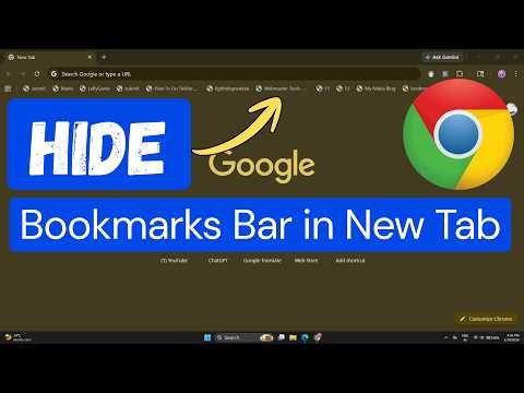 How to Hide Bookmarks bar in New Tab Chrome Browser on Windows Laptop & PC