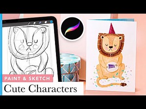 How to paint cute characters for children's books & storybooks // Watercolor tutorial for Procreate