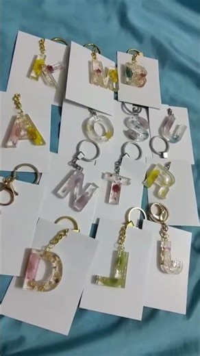 Beautiful Resin Alphabet Keychains | Handmade Epoxy Resin Keychains