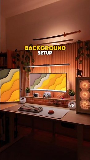 😈 Organize your computer desk using a room divider and faux wood slats. It's a computer backdrop ...