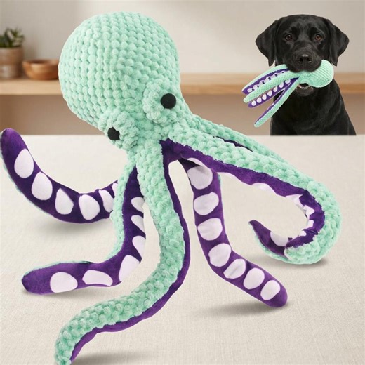 Jouet interactif pour chien pieuvre, peluche grinçante pour petits et grands chiens - Etsy France