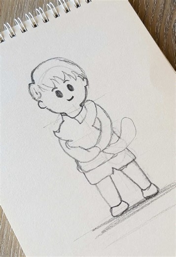 Drawing a Boy with a Cat: Easy Art Tutorial