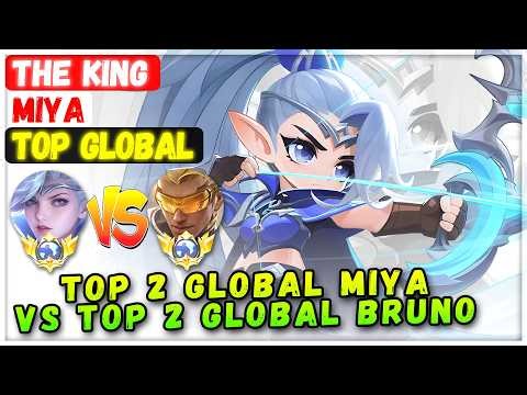 Top 2 Global Miya VS Top 2 Global Bruno [ Top Global Miya ] THE KING - Mobile Legends Emblem Build