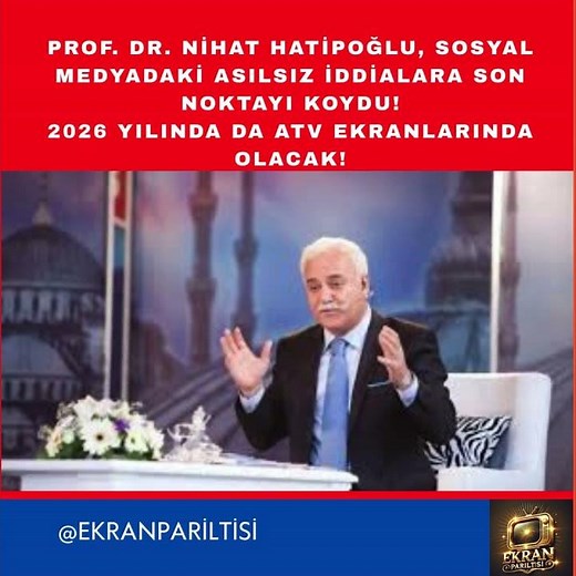 Prof. Dr. Nihat Hatipoğlu, haftalık programları ve Ramazan Özel yayınlarıyla atv ekranlarında!