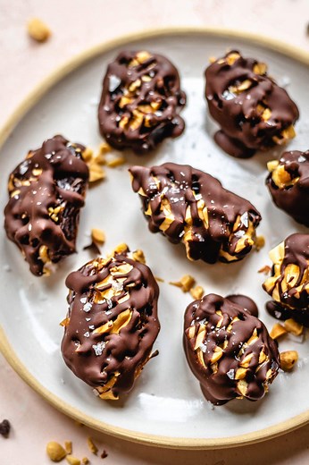 Chocolate Covered Dates Stuffed with Peanut Butter - Two Spoons