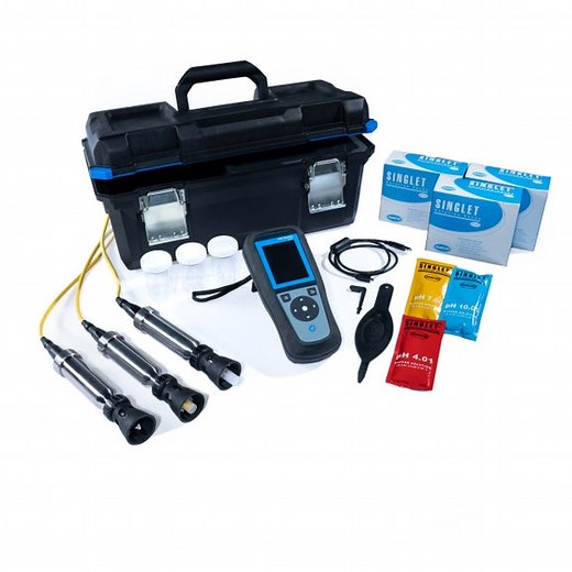 HQ4300 Portable Multi-Meter with Rugged Field Gel pH, Conductivity, and Dissolved Oxygen Electrode, 5 m Cables