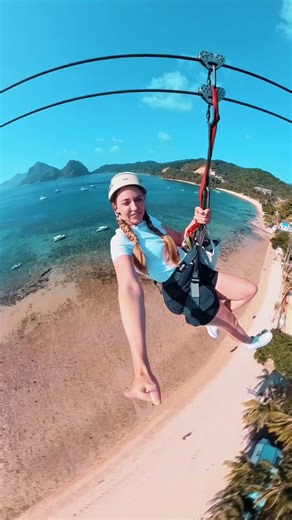Zip lining high over El Nido 🇵🇭😱🌴 #shorts