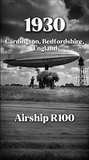 Airship R100 Over Farmland, UK, 1930 | Colorized Archival Footage