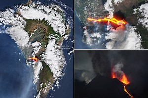 La Palma volcano sparks tsunami fears as satellite pics show giant lava river