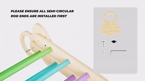 Pikler Triangle Set for Kids, 8 in 1 Colorful Montessori Large Climbing Toys for Toddlers 1-6 Inside with Ramp, Arch and Foldable Triangle, Wooden Child Indoor Playground