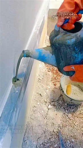 흘림 0% 공차 없이 완벽히 메꿔지는 벽체 틈새 #satisfying #skills #finishing #diy #architecture