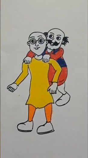 How To Draw Motu Patlu 🥰🥰 / #motupatlu #fun #drawing #kids #trending #shorts #animation #ytshorts