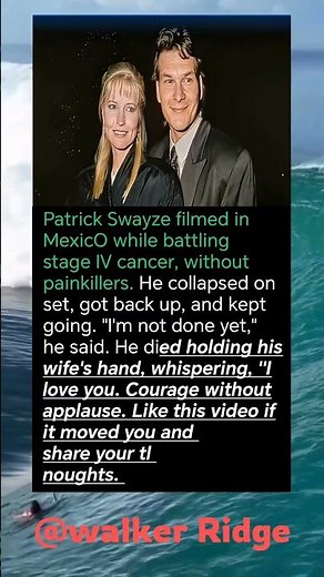 Patrick Swayze Filmed While Battling Stage IV Cancer #youtubeshorts #history #americanlegends