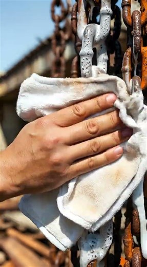 Extreme Rust Removal on Chain Link – Satisfaction Guaranteed! 🛠️🧴