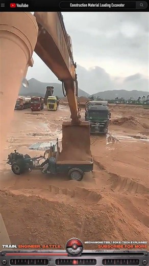 Construction Material Loading Excavator : How Wet Sand Transfers With Perfect Balance #machinery