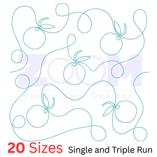 Onion Edge to Edge Quilting Design | Continuous Line Vegetable Quilt Pattern | 20 Sizes | Single & Triple Run | Onion Motif E2E Quilting - Etsy