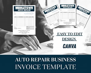 Auto Repair Invoice Template: Minimalist Mechanic Billing, Canva (instant Download) - Etsy Canada