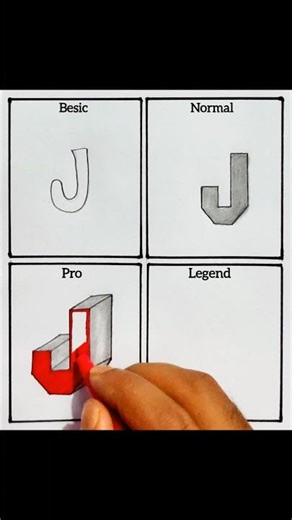 J Drawing Challenge: Which one is your favorite? ✍️ #shorts #art