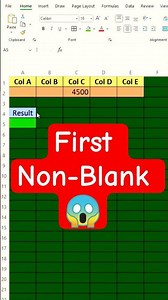 Excel Formula to Find First Non-Blank Cell 🔥 #ExcelTips #OfficeExcel