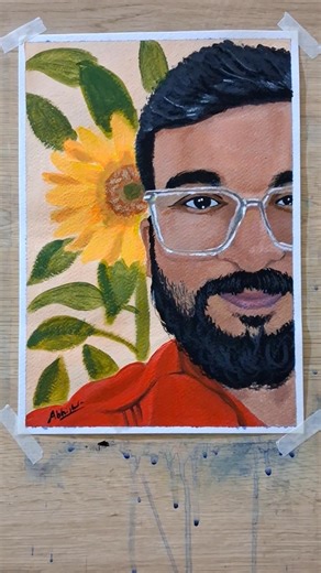 The final look of self portrait painting 🤩♥️😎 #art #music #painting