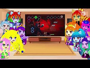 The 4 Rainbooms, Cozy Glow, Lemon, & The 4 Dazzlings react to Fnf Tabi vs Corrupted BF! (So insane!)