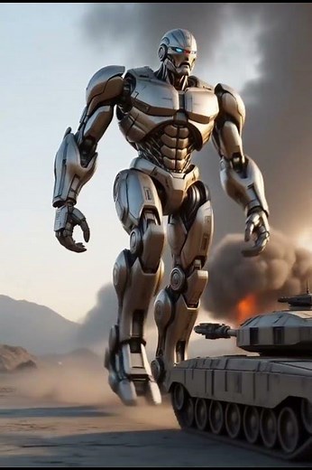 Giant Robot Faces an Autonomous Tank in an Epic Sci-Fi Battle 🤖🔥