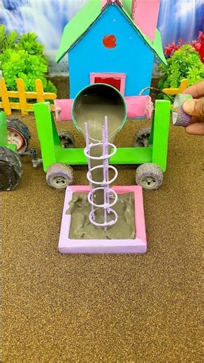 😱 Mini Tractor Making Strong Cement Pillar | Amazing Construction Machine #shorts #youtubeshorts