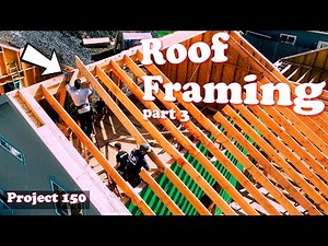 Production Cutting Blocking and Setting Rafters Project 150 Roof Framing part 3