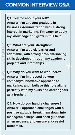 4 Most Common Job Interview Questions and Answers