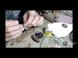 how to install a watch crystal and movement of seiko watch automatic #watchrepair #seiko #7009 #7S26