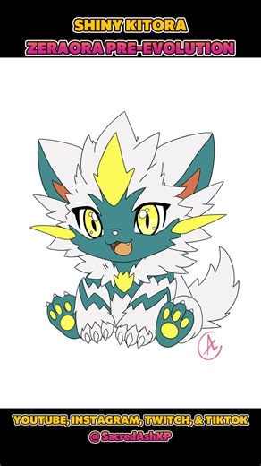 SHINY KITORA | ZERAORA PRE EVOLUTION | CONCEPT Zeraora is one of my all time favorite Pokemon! So came up with my own baby design for him! Can find me on YouTube, Instagram, & Twitch as well! Links in bio! Join My Discord(18 plus) ~ The Cozy Basement discord.gg/jVefKB6txC #fyp #pokemon #zeraora #babypokemon #electrictype