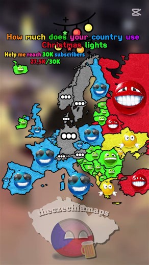 How many lights does your country use in Christmas #map #mapguide #mapping #europe #geoportal