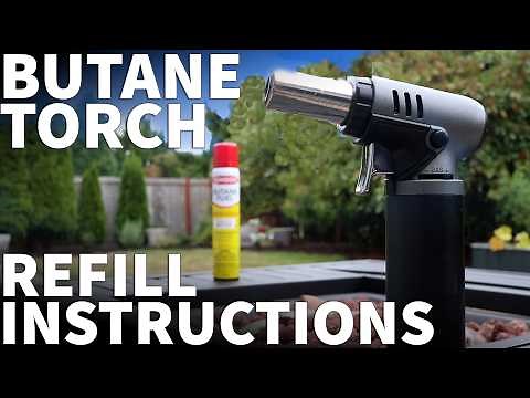 Refill Butane Torch Lighter Properly - Creme Brulee Culinary Kitchen Torch Ronson Butane Fuel Refill
