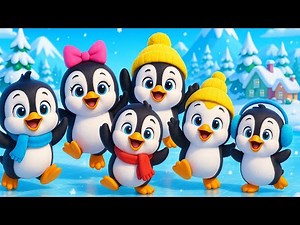 Five Little Penguins 🐧☃️❄️ | KinderFun- Nursery Rhymes & Kids Songs