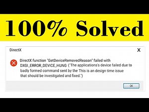 How To Fix DXGI ERROR DEVICE REMOVED Error || DXGI ERROR DEVICE HUNG Error Windows 10/8/7