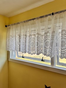 Floral Lace Valance Curtains - White Window Curtain Set of 2 - Etsy