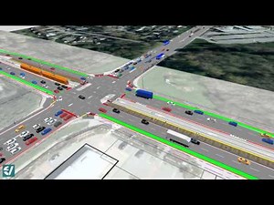 Light Rail and Bus Service through a Busy Intersection