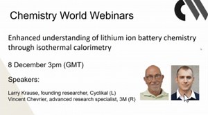 WEBINAR | Enhanced Understanding of Lithium Ion Battery Chemistry Through Isothermal Calorimetry - Waters Videos