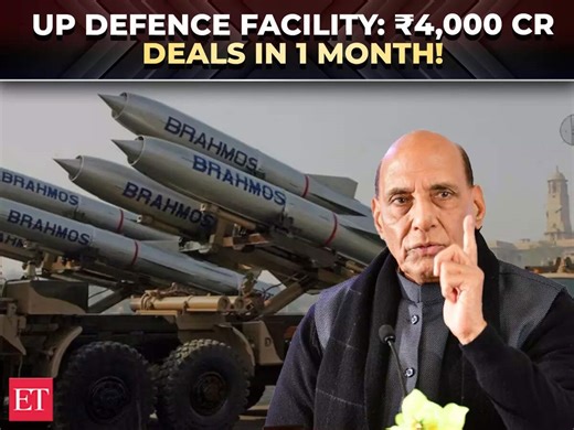 UP defence hub: Rajnath Singh hails Yogi’s leadership, ₹4,000 cr defence export deals signed already