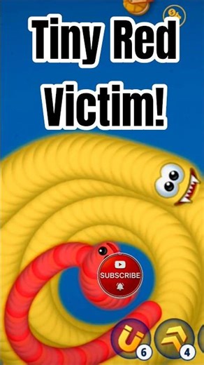 No Escape! Big Yellow Squeezes Small Red #trending #wormszone #cacingbesar #games