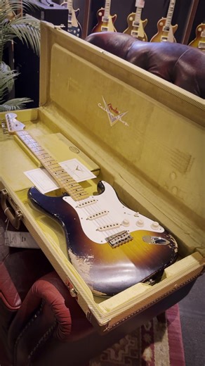 One of the amazing Fender Custom Shops to arrive recently is this gorgeous Heavy Relic ’55 Strat in Super Faded 2-Tone Sunburst. Behold its revelation from the confines of its case for the viewing pleasure of your eyeballs 🎸👀 Catch it in-store or online at ⤵ https://www.megamusiconline.com.au/product/fender-custom-shop-55-stratocaster-electric-guitar-heavy-relic-in-super-faded-2-tone-sunburst/ #fender #fendercustomshop | Mega Music