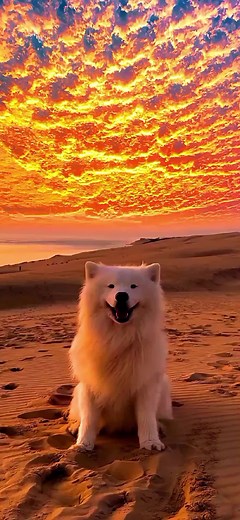 Live Dog Wallpaper 4K - Sunset Sky Desert